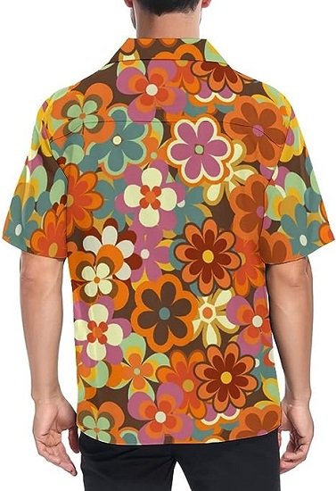 Men'sButton Up Shirt Vintage Hawaiian Beach Shirt Funny Party Shirt