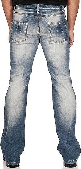 Men's Relaxed Vintage Bell Bottom Pants Stretch Comfort Flared Flares Retro Leg Disco Denim Jeans