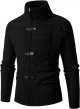 Men's Cable Knitted Oplique Zip Button Front Long Sleeve Cardigan Sweater