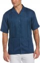 Men's 100% Linen Four-Pocket Short Sleeve Button-Down  Shirt